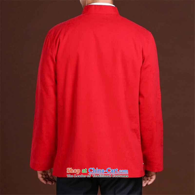    China wind winter new FZOG men casual simplicity of middle-aged men's Long-sleeve relaxd comfortable red XXXXL,FZOG,,, Tang dynasty shopping on the Internet
