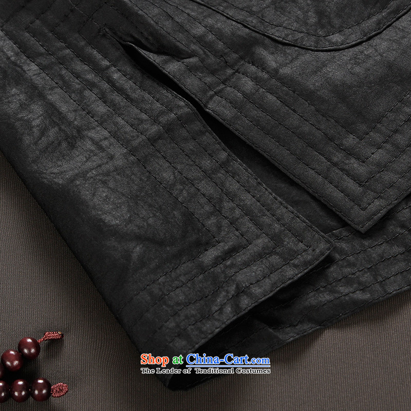 Hannizi2015 China wind silk carpets cloud of incense yarn Tang Dynasty Men long-sleeved shirt of older people in Korea, Chinese tunic black XXXXL, Gigi Lai (hannizi) , , , shopping on the Internet