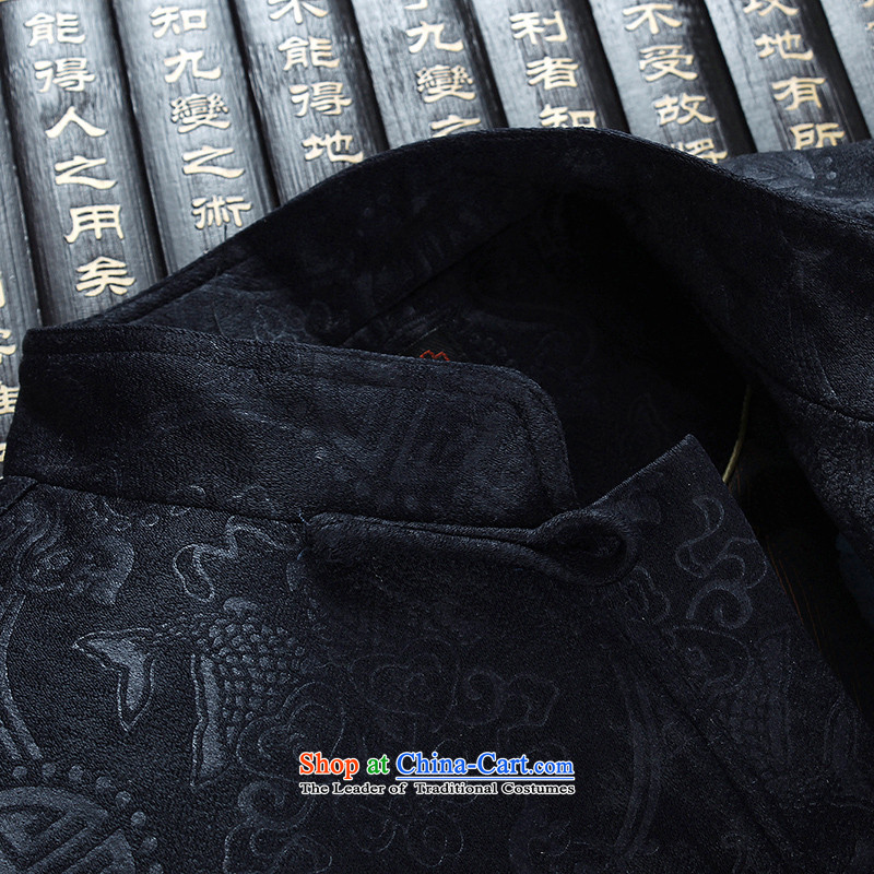 Hunnz2015 New China wind classic men of older persons in the Tang dynasty men's men's jackets Chinese tunic dark blue 180,HUNNZ,,, shopping on the Internet
