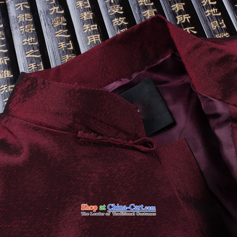 Hunnz2015 new manually men long-sleeved Tang dynasty China wind men-soo Men's Jackets Chinese Dress dark red 170,HUNNZ,,, shopping on the Internet