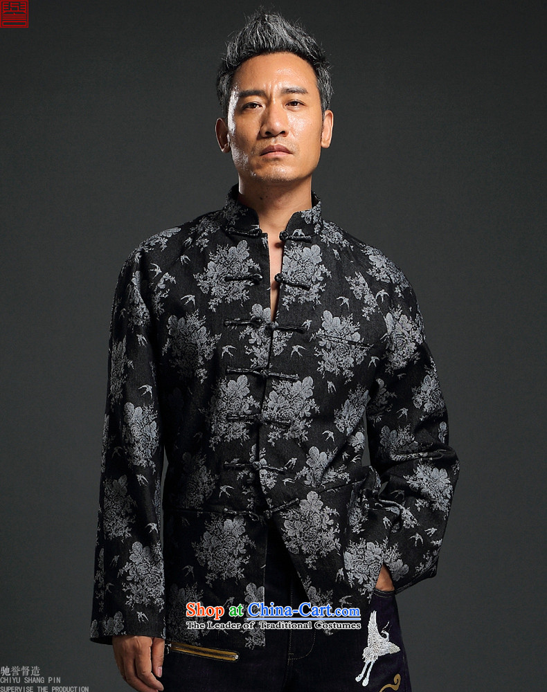 Renowned Chinese male Tang Dynasty Chinese wind up manually knitted jacket Stylish retro shirts cowboy collar jacket 4XL Photo Black, prices, brand platters! The elections are supplied in the national character of distribution, so action, buy now enjoy more preferential! As soon as possible.