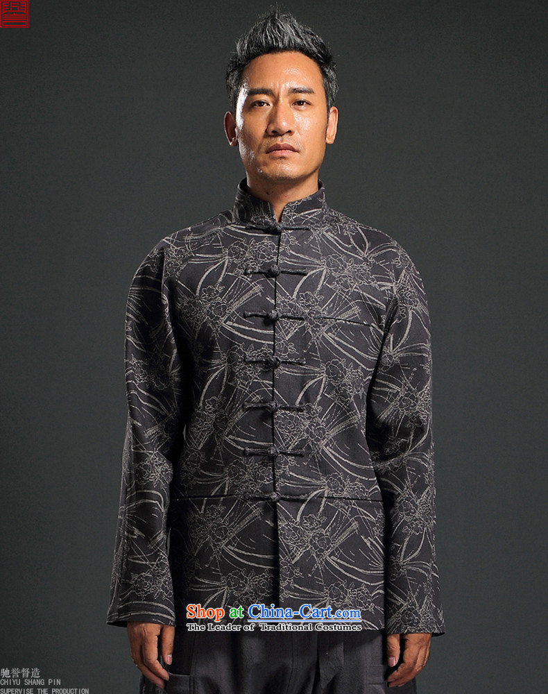 Renowned China wind knitting cowboy Tang Dynasty Chinese Manual Tray detained men and Stylish retro T-shirt, jacket Neck Jacket Dark Gray 4XL Photo, prices, brand platters! The elections are supplied in the national character of distribution, so action, buy now enjoy more preferential! As soon as possible.