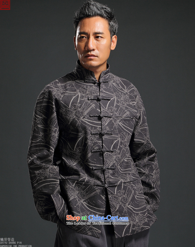 Renowned China wind knitting cowboy Tang Dynasty Chinese Manual Tray detained men and Stylish retro T-shirt, jacket Neck Jacket Dark Gray 4XL Photo, prices, brand platters! The elections are supplied in the national character of distribution, so action, buy now enjoy more preferential! As soon as possible.