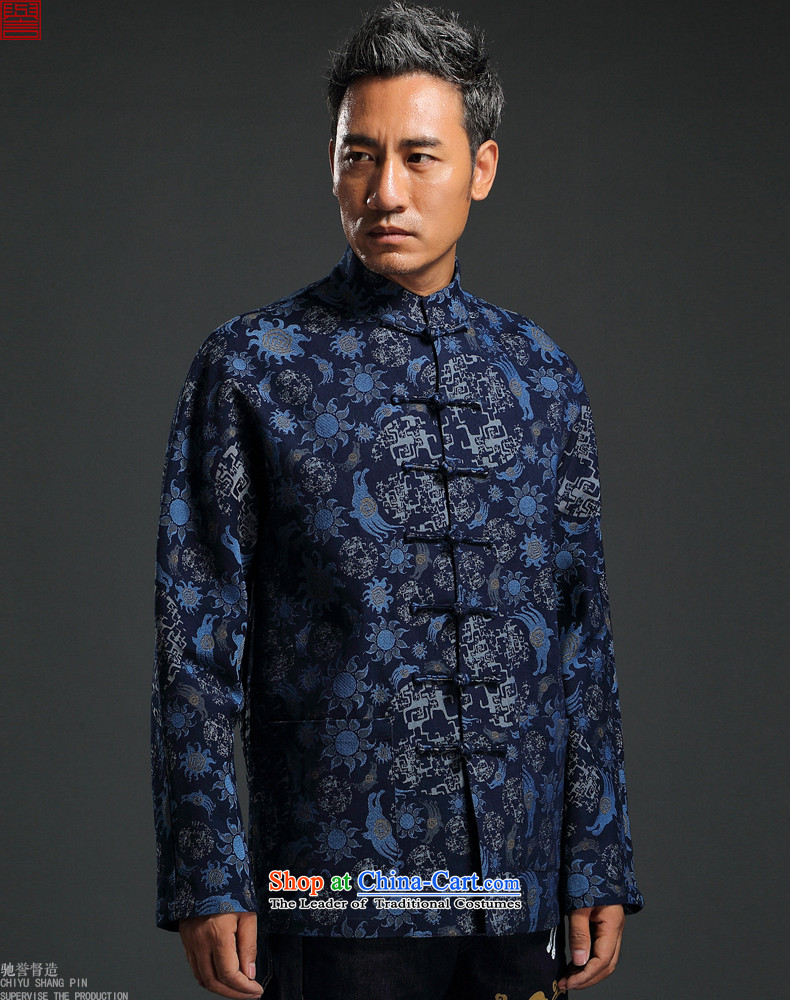Renowned 2015 China wind knitting cowboy Tang Dynasty Chinese men detained jacket stylish manually disc jacket collar retro stamp shirt blue L picture, prices, brand platters! The elections are supplied in the national character of distribution, so action, buy now enjoy more preferential! As soon as possible.