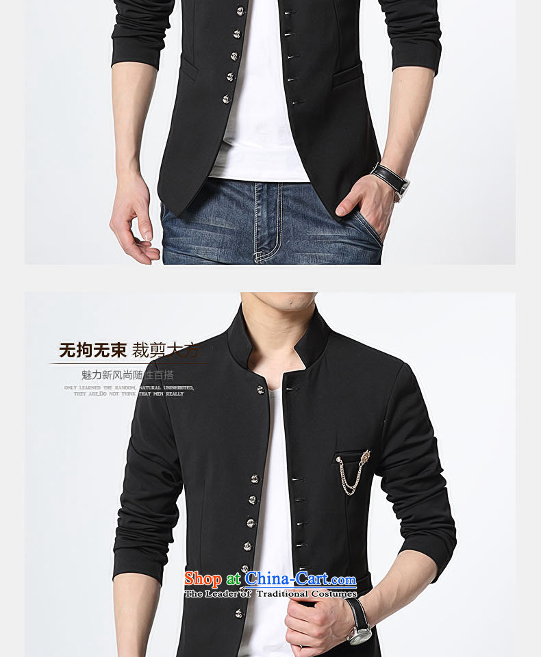 Shao Ye Zhan very busy autumn and winter new products Men's Mock-Neck Small Business Suit Sau San Korean Modern Youth Chinese tunic suit coats of solid color black L pictures, XF57 price, brand platters! The elections are supplied in the national character of distribution, so action, buy now enjoy more preferential! As soon as possible.