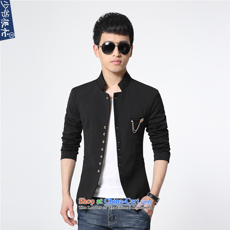 Shao Ye Zhan very busy autumn and winter new products Men's Mock-Neck Small Business Suit Sau San Korean Modern Youth Chinese tunic suit coats of pure colors black , L, Shao Ye Men XF57 very busy shopping on the Internet has been pressed.