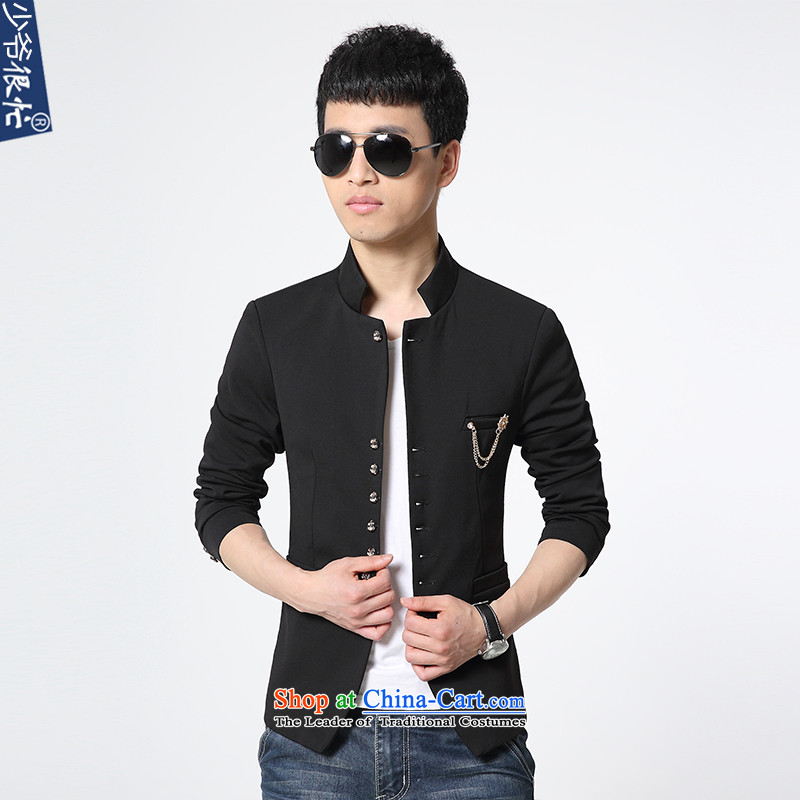 Shao Ye Zhan very busy autumn and winter new products Men's Mock-Neck Small Business Suit Sau San Korean Modern Youth Chinese tunic suit coats of pure colors black , L, Shao Ye Men XF57 very busy shopping on the Internet has been pressed.