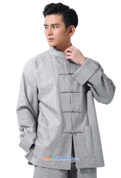 The dispatch of the spring and summer linen china wind long-sleeved shirt and a long-sleeved new Tang Dynasty Chinese collar up Chinese wind in older XL Dress Shirt gray long-sleeved clothing 3XL linen single  new pre-sale 3 day shipping picture, prices, brand platters! The elections are supplied in the national character of distribution, so action, buy now enjoy more preferential! As soon as possible.