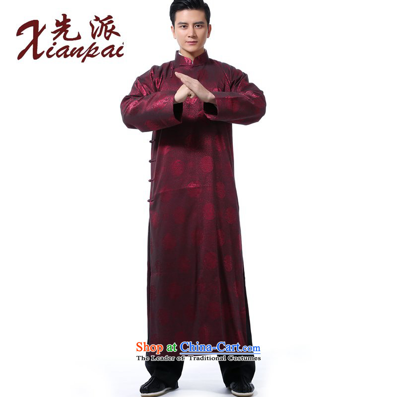 The dispatch of Tang Dynasty men during the spring and autumn comic dialogs gowns gown dress new Chinese robe will connect cuff cheongsams stylish China wind up the clip relaxd casual collar red circle robe L  new pre-sale 5 Day Shipping, the Dispatch (xi