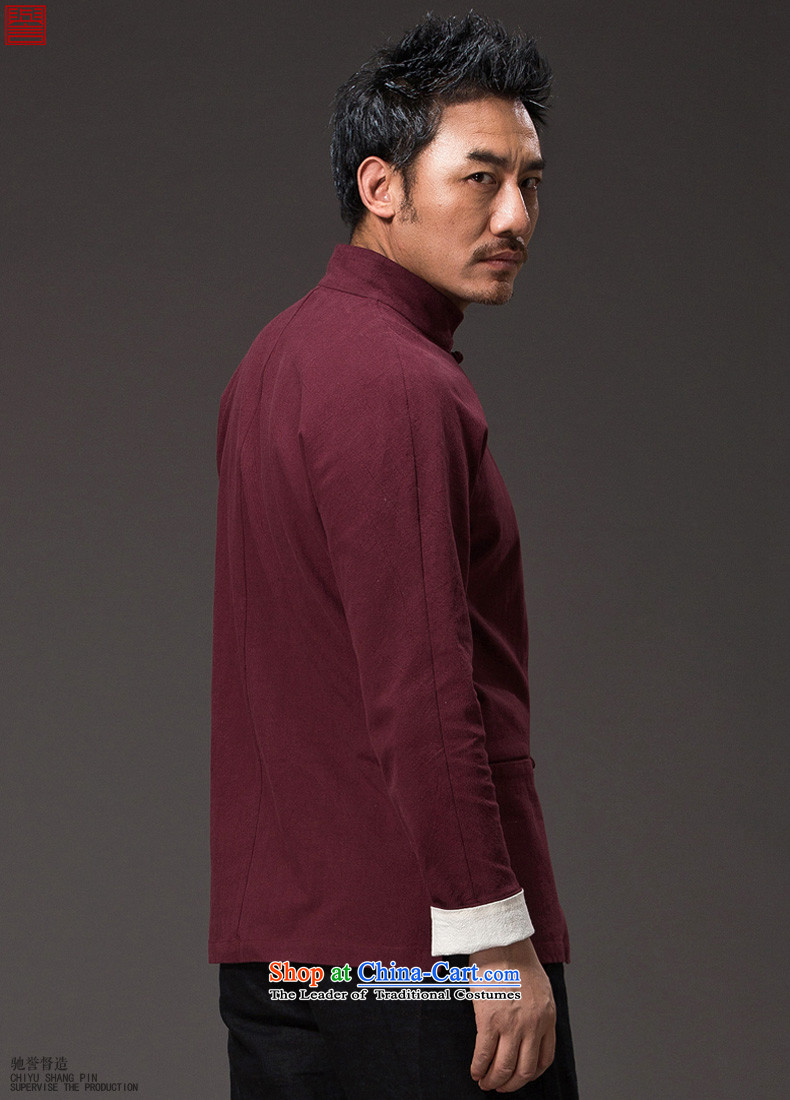  The spring and autumn of 2015, renowned Tang Dynasty men linen solid color long-sleeved loose China wind men's jackets and disc buttoned, ethnic red XL Photo, prices, brand platters! The elections are supplied in the national character of distribution, so action, buy now enjoy more preferential! As soon as possible.