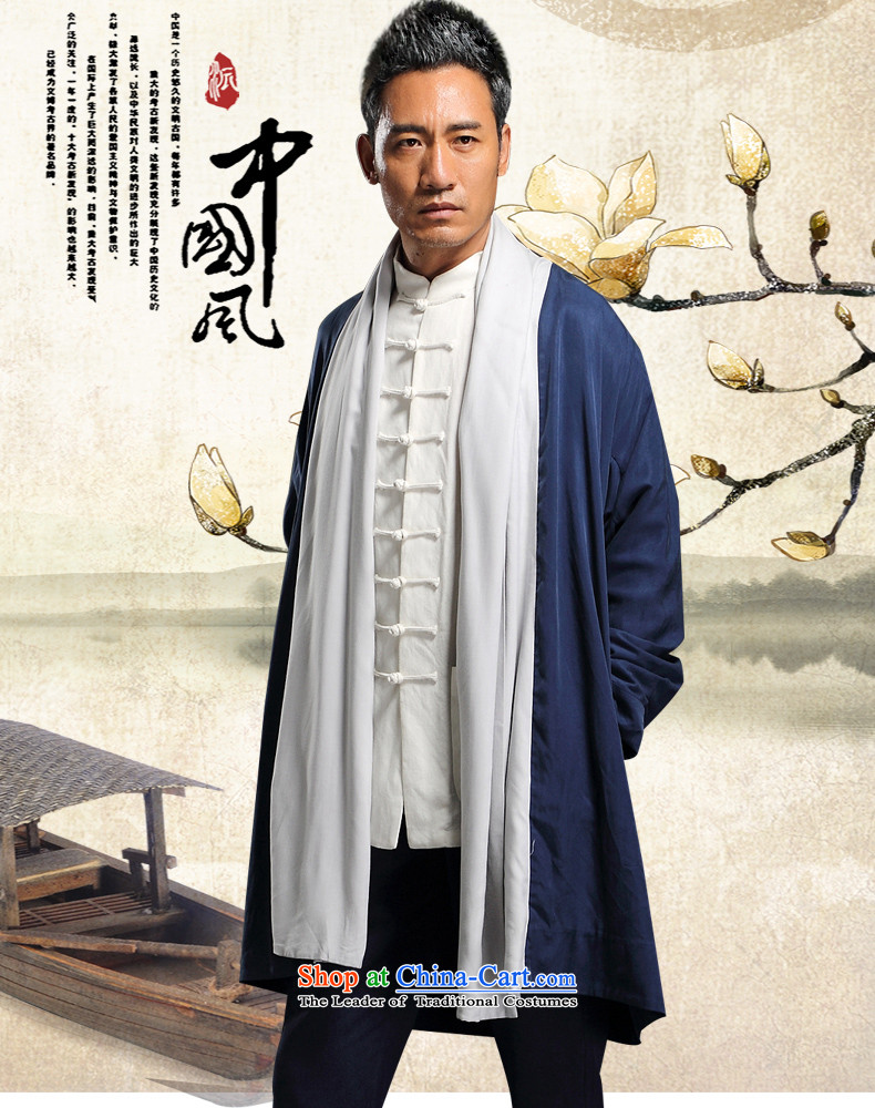 Renowned China wind men long Wind Jacket Tencel Ma Tang dynasty cardigan improved Han-long-sleeved shirt Autumn Chinese Wind clothes for men 3XL Blue Photo, prices, brand platters! The elections are supplied in the national character of distribution, so action, buy now enjoy more preferential! As soon as possible.