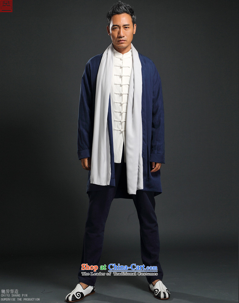Renowned China wind men long Wind Jacket Tencel Ma Tang dynasty cardigan improved Han-long-sleeved shirt Autumn Chinese Wind clothes for men 3XL Blue Photo, prices, brand platters! The elections are supplied in the national character of distribution, so action, buy now enjoy more preferential! As soon as possible.