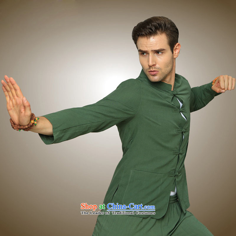 Classic collar of the Sau San HUNNZ men Tang dynasty China wind national costumes kung fu men serving Chinese long-sleeved sweater Army Green 180,HUNNZ,,, shopping on the Internet