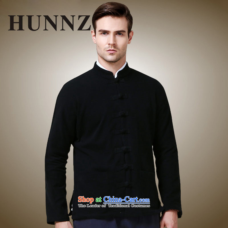 Hunnz new products simple men Tang jackets Classical China wind long-sleeved Chinese collar tray clip black jacket 165,HUNNZ,,, shopping on the Internet