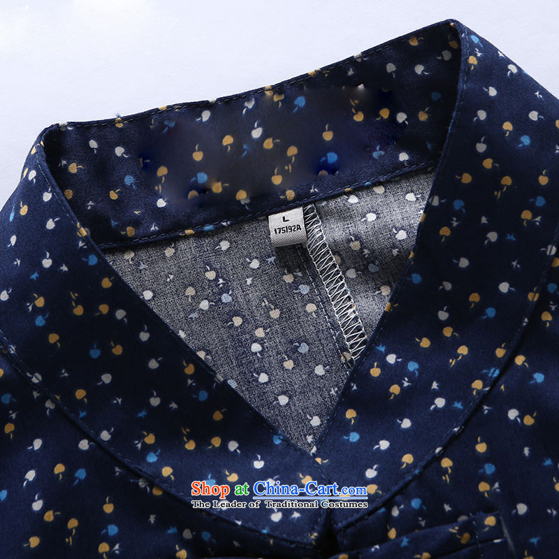 Small stylish new HANNIZI Saika Men's Shirt classical Tang dynasty China wind l Chinese shirt , dark blue 175 won Gigi Lai (hannizi) , , , shopping on the Internet