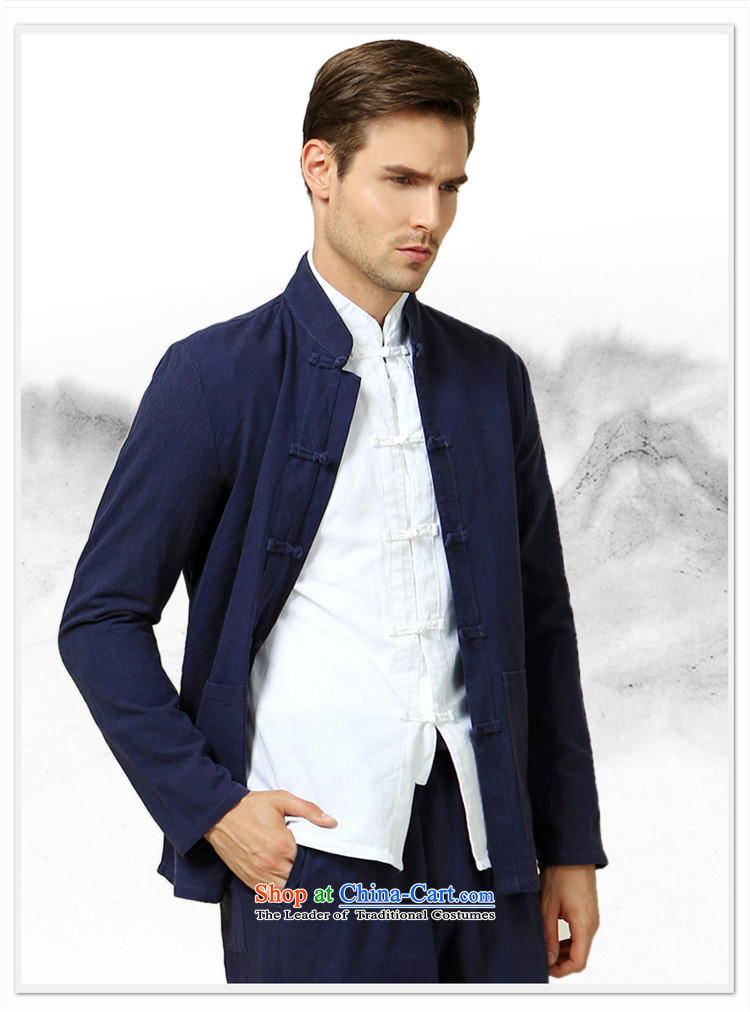 New HUNNZ2015 men Tang China Wind Jacket collar tray clip Sau San men Simple Chinese shirt dark blue 185 pictures, prices, brand platters! The elections are supplied in the national character of distribution, so action, buy now enjoy more preferential! As soon as possible.