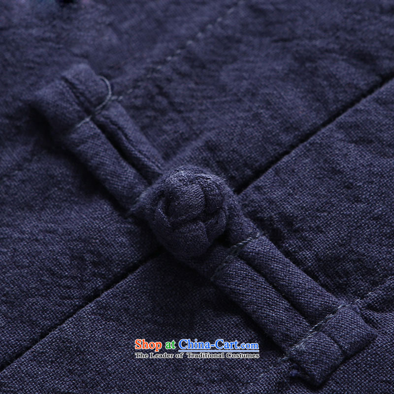 New HUNNZ2015 men Tang China Wind Jacket collar tray clip Sau San men Simple Chinese shirt dark blue 185,HUNNZ,,, shopping on the Internet