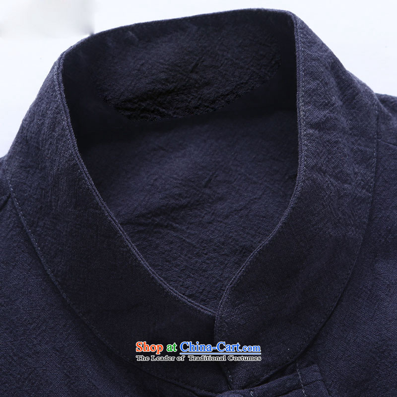 New HANNIZI2015 men Tang China Wind Jacket collar tray clip Sau San men Simple Chinese shirt , dark blue 165, Korea (hannizi Gigi Lai) , , , shopping on the Internet