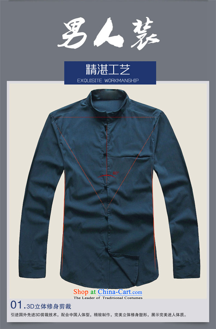  The new classic Chinese HANNIZI wind Tang Dynasty Men's Mock-Neck tray clip Cotton Men's Jackets slim national costumes blue 165 pictures, prices, brand platters! The elections are supplied in the national character of distribution, so action, buy now enjoy more preferential! As soon as possible.