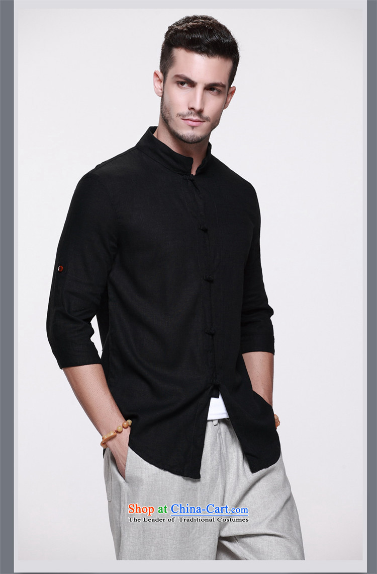 Natural Linen men HUNNZ Tang tray clip collar Chinese men's jackets China wind Sau San stereo shirt black 185 pictures, prices, brand platters! The elections are supplied in the national character of distribution, so action, buy now enjoy more preferential! As soon as possible.