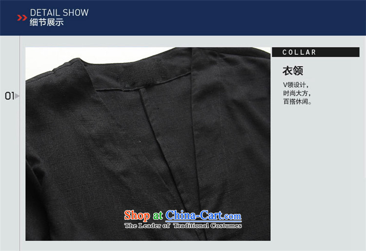 Hannizi Han-linen men Tang dynasty Classic Chinese Wind Sau San disk is in his shirt-sleeves and sexy men's V-Neck Black 170 pictures, prices, brand platters! The elections are supplied in the national character of distribution, so action, buy now enjoy more preferential! As soon as possible.