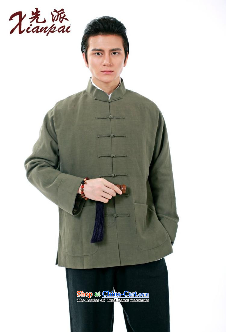 The dispatch of the Spring and Autumn Period and the new father's day silk linen Tang dynasty men even long-sleeved sweater in elderly shoulder quality custom Chinese Dress Shirt ethnic youth green silk Ma Jacket 4XL new pre-sale 3 day shipping picture, prices, brand platters! The elections are supplied in the national character of distribution, so action, buy now enjoy more preferential! As soon as possible.
