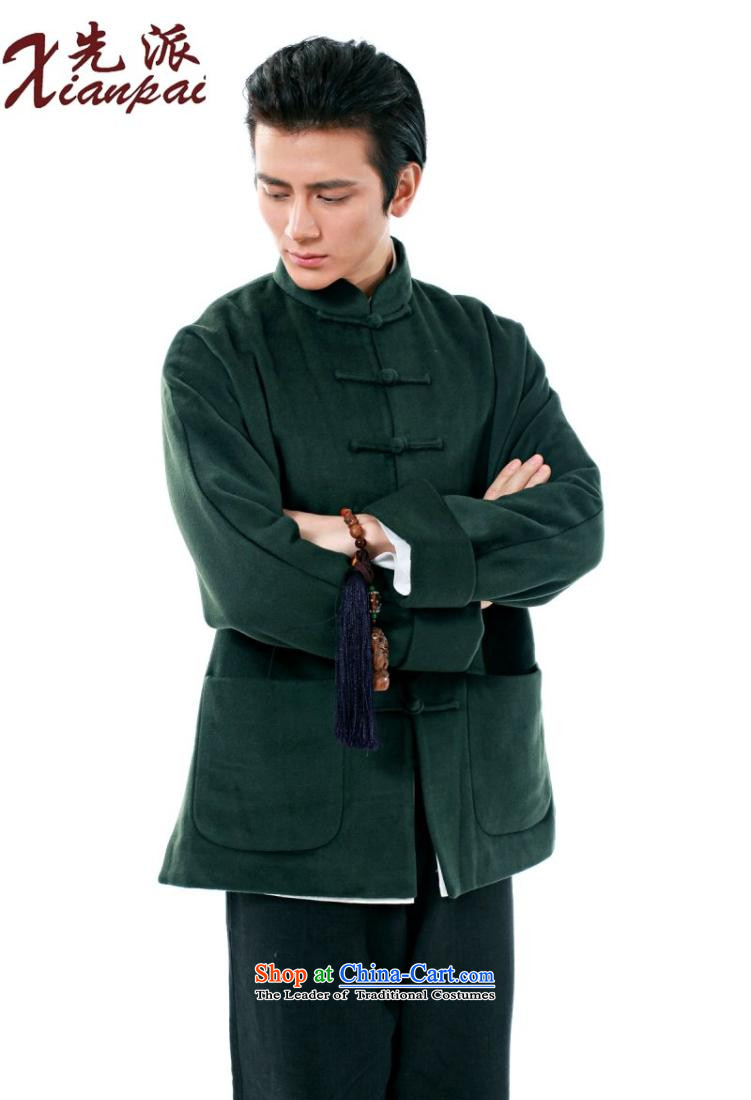 To send the new spring and autumn Tang dynasty China wind stylish long-sleeved male cashmere overcoat traditional Chinese New cuff even national dress ball-collar Leisure Services loose XL dark green cashmere overcoat 3XL  new products under the concept of pre-sale 3 day shipping picture, prices, brand platters! The elections are supplied in the national character of distribution, so action, buy now enjoy more preferential! As soon as possible.