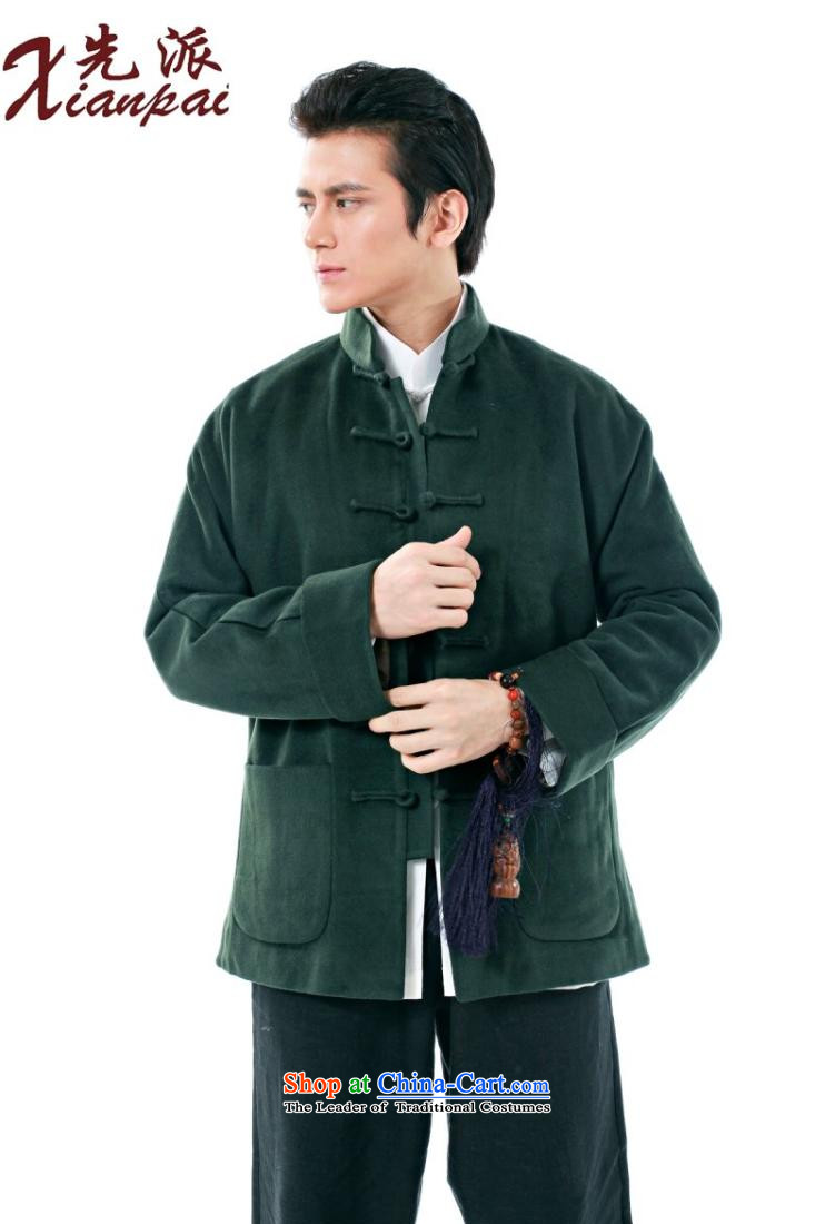To send the new spring and autumn Tang dynasty China wind stylish long-sleeved male cashmere overcoat traditional Chinese New cuff even national dress ball-collar Leisure Services loose XL dark green cashmere overcoat 3XL  new products under the concept of pre-sale 3 day shipping picture, prices, brand platters! The elections are supplied in the national character of distribution, so action, buy now enjoy more preferential! As soon as possible.