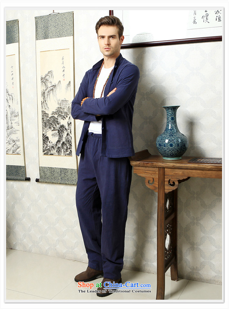 The new 2015 Yang Shuai men fall of cotton linen Tang Dynasty Package Chinese long-sleeved trousers and Sau San Tong jackets China wind national costumes and Chinese tunic Han-Tibetan Cyan (long-sleeved long pants) 41/175 picture, prices, brand platters! The elections are supplied in the national character of distribution, so action, buy now enjoy more preferential! As soon as possible.