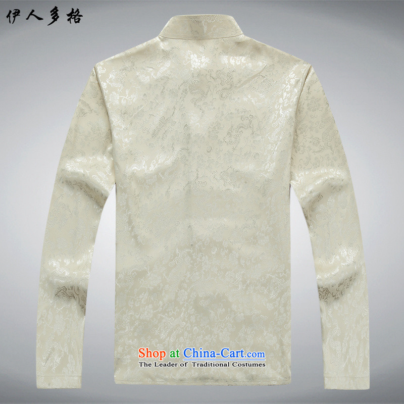 The Mai-Mai multi-spring and summer men Tang Dynasty Package of older persons in long-sleeved China wind men Chinese grandfather long-sleeved Pullover blouses and trouser press collar disc detained Mai-Mai XXXL/185, white shirt more YIRENDUOGE () , , , sh