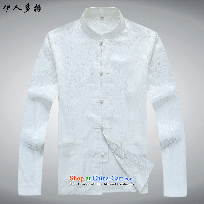 The Mai-Mai multiple cells in the Tang dynasty new elderly men long-sleeved shirts and Tang dynasty national costumes and t-shirt Chinese Tang Kit blouses and trousers Taegeuk Services white T-shirt and pants kit XXL/180, Mai-mai multiple cells (YIRENDUOG