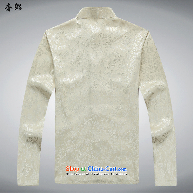 The luxury health new spring and autumn, Tang dynasty in older Boys Girls, Tang dynasty long-sleeved birthday father blouses kit shirt, beige sweater pants 2562f plus S/165, luxury health , , , shopping on the Internet