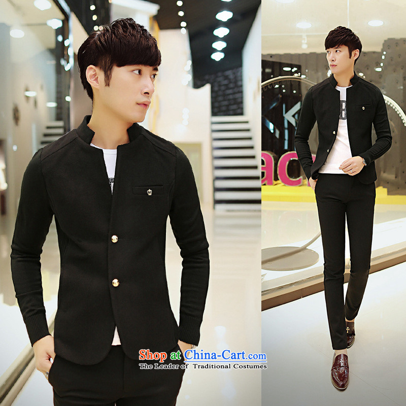 Dan Jie Shi (DANJIESHI)2015 stylish youth gross knitting cuff Korean? leisure suit Male version of small jacket men 185/100(XXL), black suit, Sau San Jie Shi (DAN Dan JIE SHI) , , , shopping on the Internet