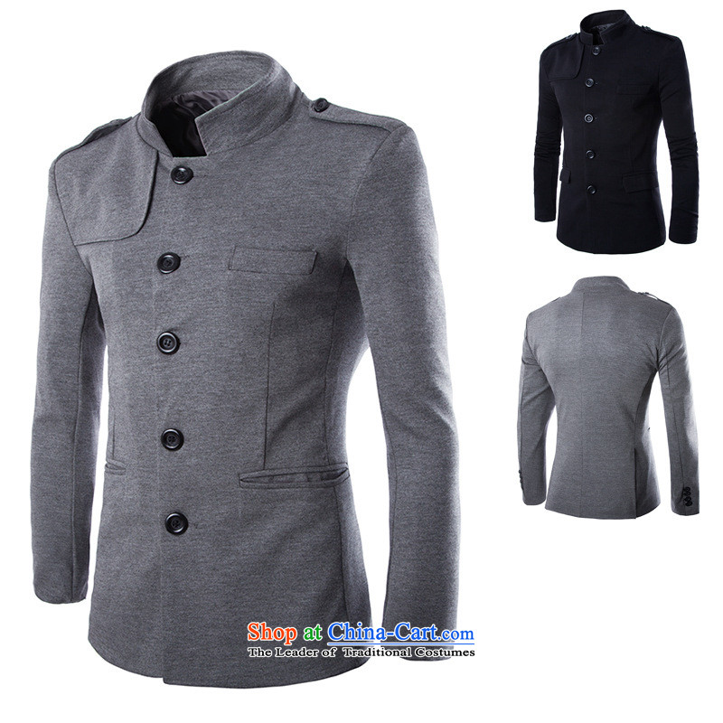 Dan Jie Shi (DANJIESHI)2015 new ultra good-English temperament Mock-neck leisure suit Chinese tunic male jacket Rome (XXL), gray (DAN Dan JIE SHI JIE SHI) , , , shopping on the Internet