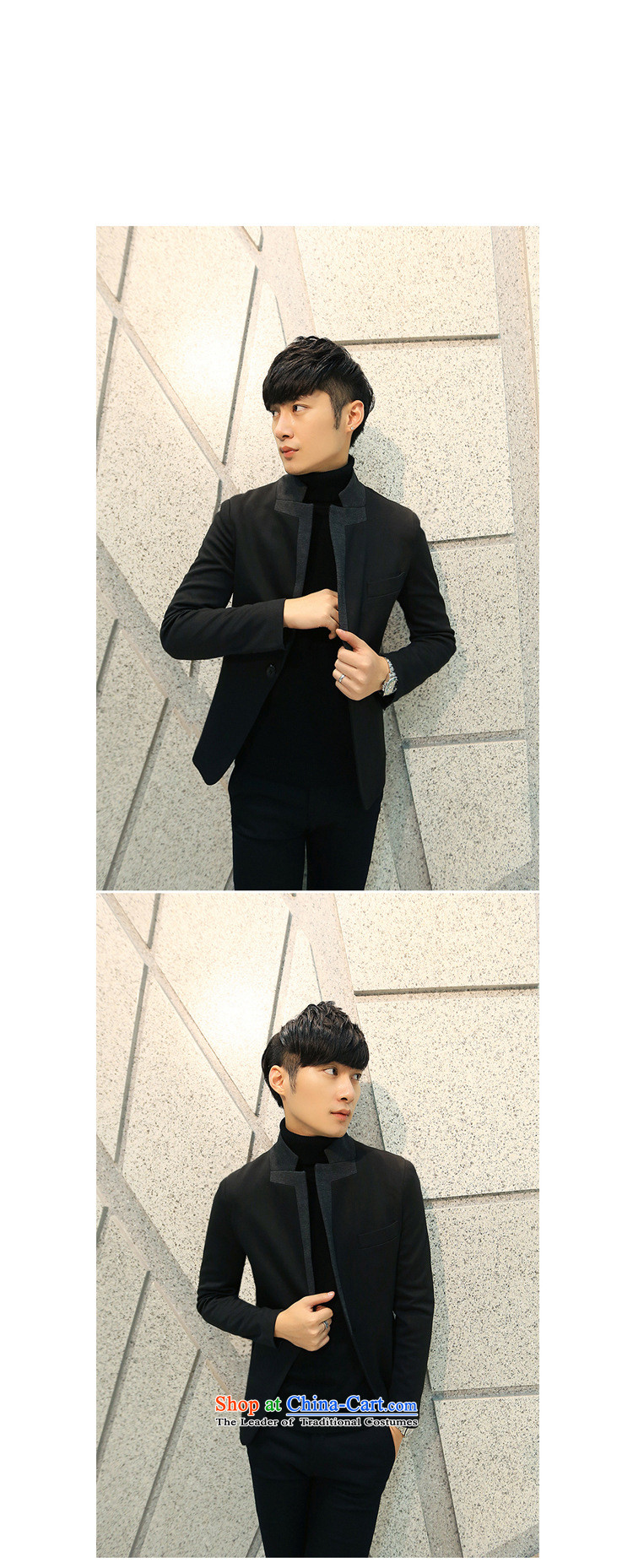 Dan Jie Shi (DANJIESHI)2015 trendy men Chinese tunic suit collar small male version has a small leisure suit coats of black L picture, prices, brand platters! The elections are supplied in the national character of distribution, so action, buy now enjoy more preferential! As soon as possible.