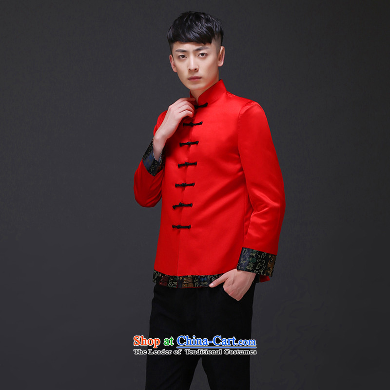 The Royal Advisory Groups to show love men new Chinese style wedding married men and Tang dynasty red Sau Wo serving Chinese tunic national costumes of the bridegroom bows Dress Shirt , L, Royal 188 male land advisory has been pressed shopping on the Inte