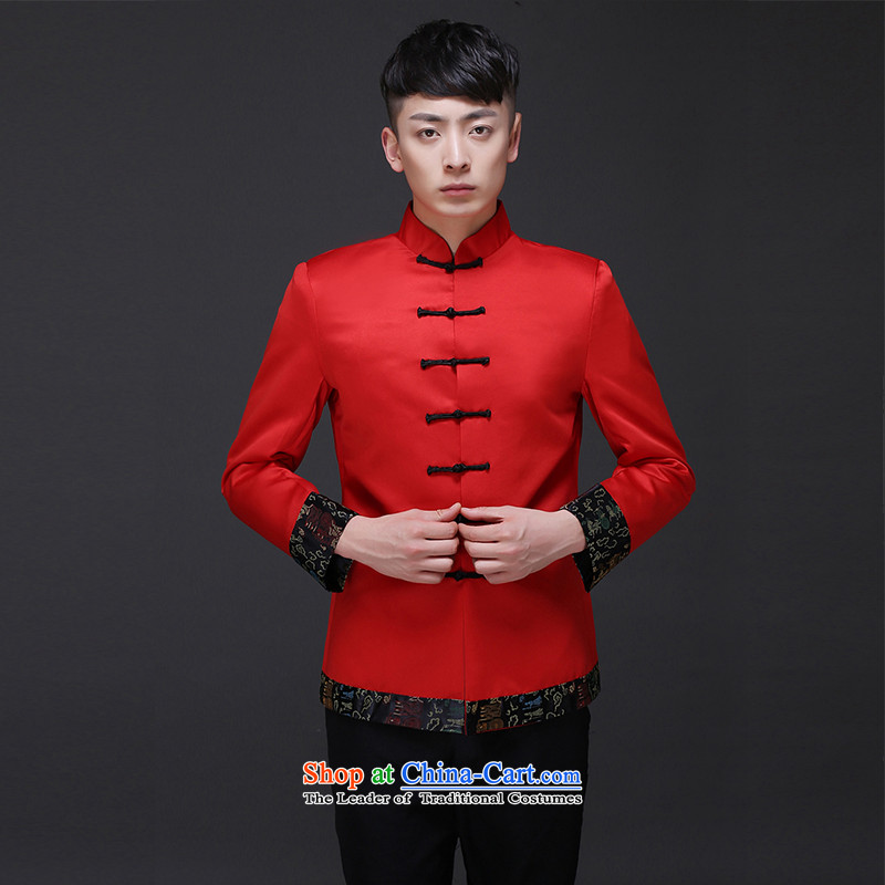 The Royal Advisory Groups to show love men new Chinese style wedding married men and Tang dynasty red Sau Wo serving Chinese tunic national costumes of the bridegroom bows Dress Shirt , L, Royal 188 male land advisory has been pressed shopping on the Inte