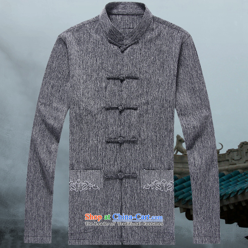 Where the rabbit fall thick cotton linen thick Tang Dynasty Chinese tunic suit male kit men in older replacing father Han-CM03 load grandpa light gray 175/L, where One-t rabbit () , , , shopping on the Internet