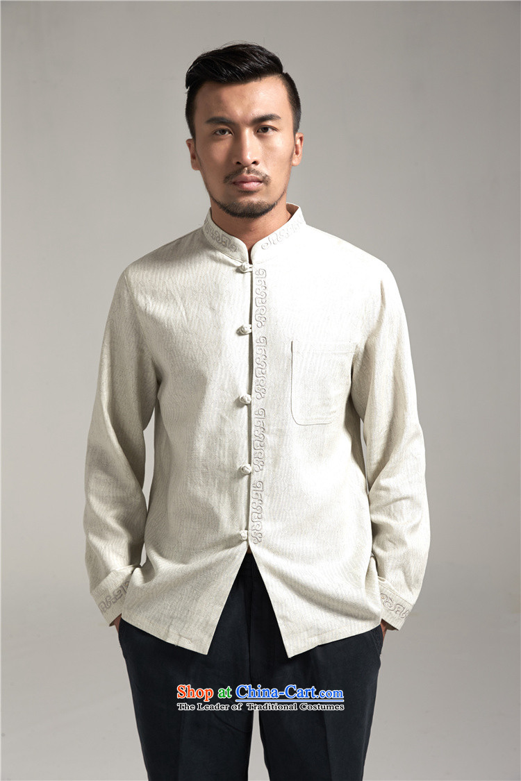 The Wind Tangqiu Woo 100% Tang dynasty men linen china wind long-sleeved  spring and autumn 2015 new products Chinese clothing light blue L/165 picture, prices, brand platters! The elections are supplied in the national character of distribution, so action, buy now enjoy more preferential! As soon as possible.