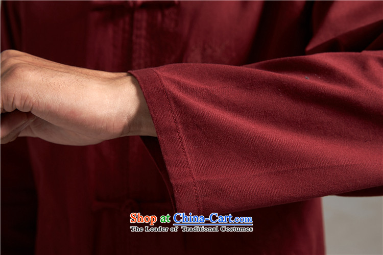 The Wind tangqiu the 100% Cotton Men Tang dynasty China wind long-sleeved autumn 2015 new products Chinese clothing dark red XL/170 picture, prices, brand platters! The elections are supplied in the national character of distribution, so action, buy now enjoy more preferential! As soon as possible.