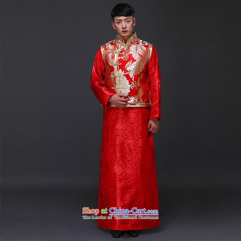 The Royal Advisory Groups to show love men men ancient Chinese tunic red Tang Dynasty Chinese style wedding dress the bridegroom replacing dragon design wedding dress Sau Wo Service 298 male Kit , M, Mercy Land advisory has been pressed shopping on the In