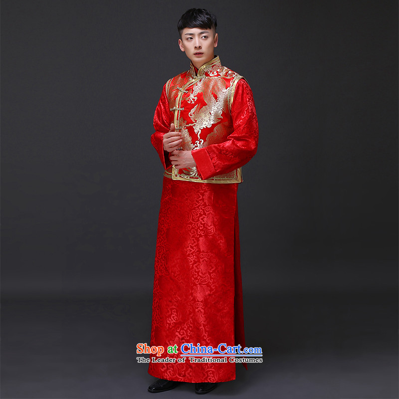 The Royal Advisory Groups to show love men men ancient Chinese tunic red Tang Dynasty Chinese style wedding dress the bridegroom replacing dragon design wedding dress Sau Wo Service 298 male Kit , M, Mercy Land advisory has been pressed shopping on the In