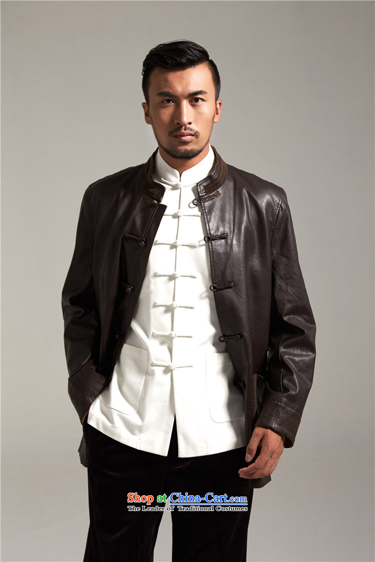 Fudo Kun Code de China wind Men's Jackets Tang dynasty 2015 autumn and winter middle-aged long-sleeved father replacing Chinese clothing brown M/165 picture, prices, brand platters! The elections are supplied in the national character of distribution, so action, buy now enjoy more preferential! As soon as possible.