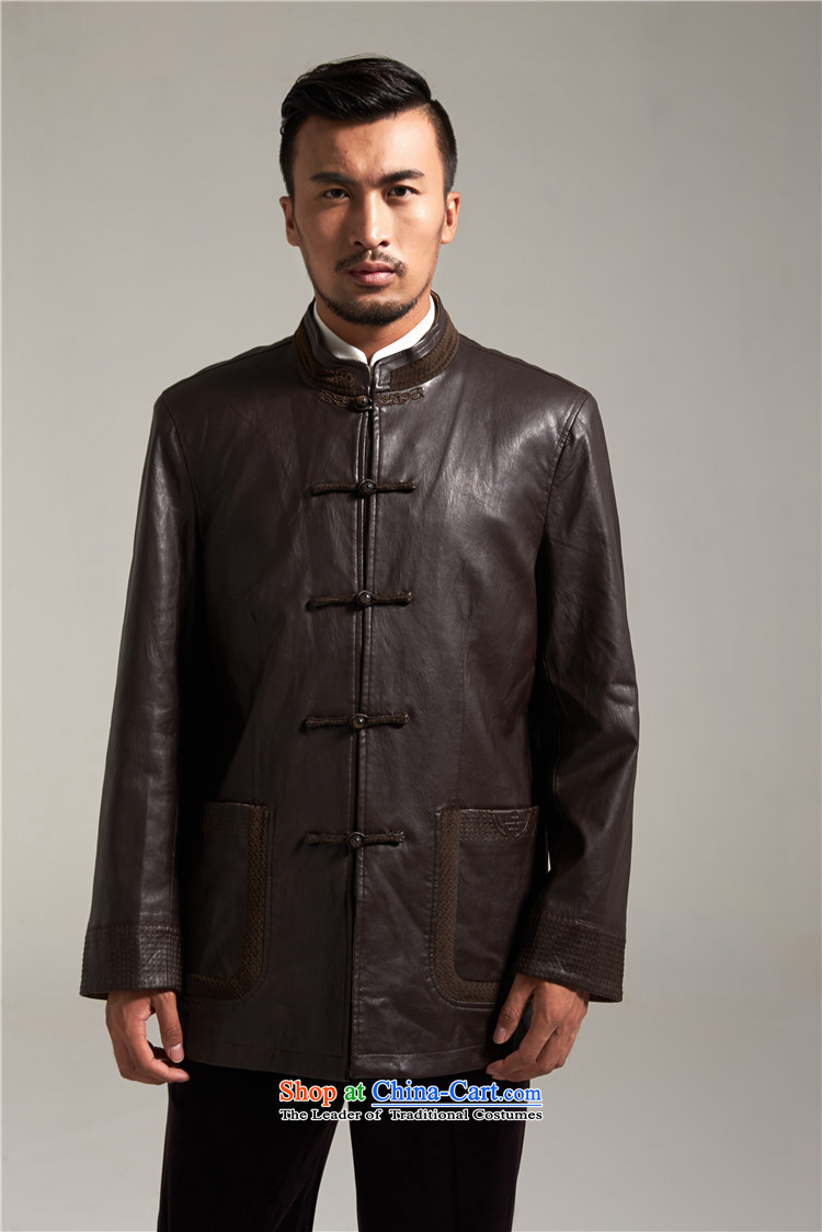 Fudo Kun Code de China wind Men's Jackets Tang dynasty 2015 autumn and winter middle-aged long-sleeved father replacing Chinese clothing brown M/165 picture, prices, brand platters! The elections are supplied in the national character of distribution, so action, buy now enjoy more preferential! As soon as possible.