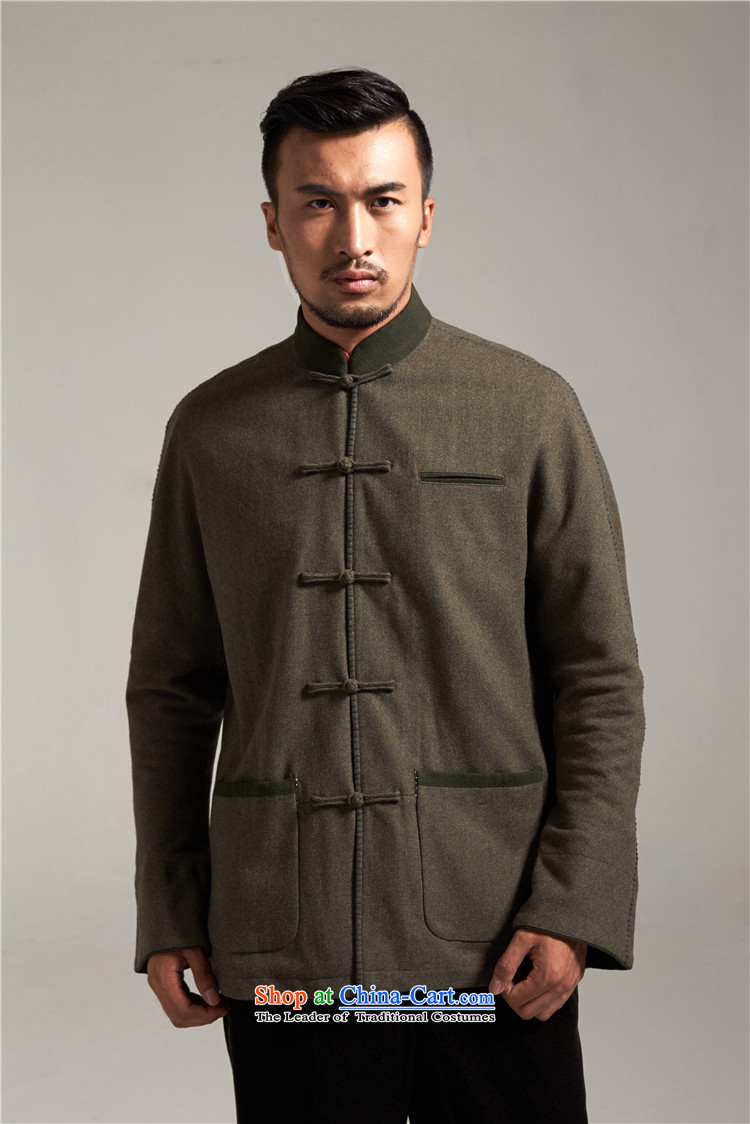 Fudo Shuai ONUMOZ de China wind Men's Jackets Tang Gown robe 2015 autumn and winter middle-aged long-sleeved father replacing Chinese clothing XL/175 grass green picture, prices, brand platters! The elections are supplied in the national character of distribution, so action, buy now enjoy more preferential! As soon as possible.