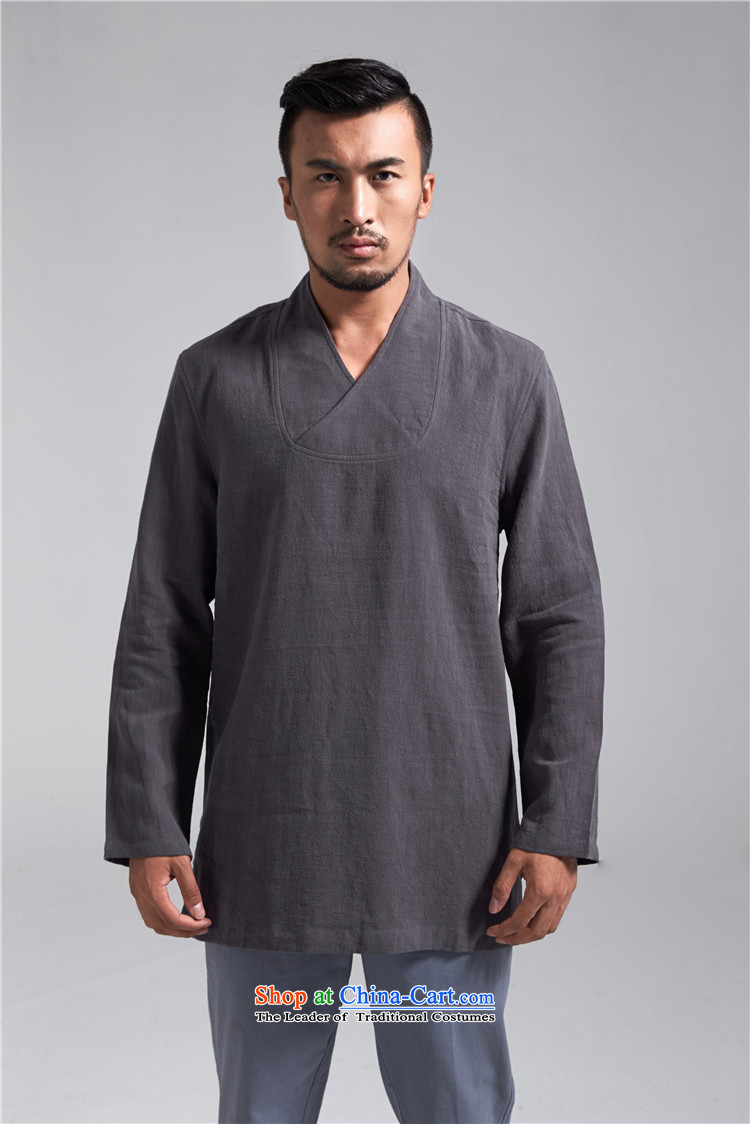 Fudo q retreat, 100% Ma Man Tang dynasty China wind long-sleeved T-shirt spring and autumn 2015 new products renunciates Chinese clothing in the long dark gray M/165 picture, prices, brand platters! The elections are supplied in the national character of distribution, so action, buy now enjoy more preferential! As soon as possible.
