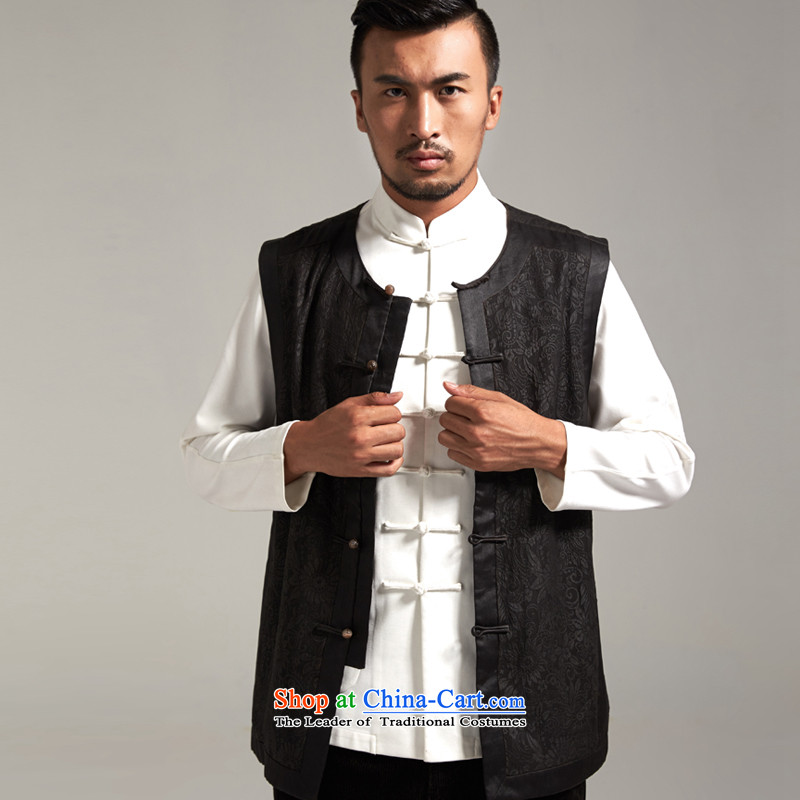 Fudo job-tak upscale incense cloud yarn, a Tang Dynasty Chinese Kampala shoulder silk vest China wind men fall 2015 new products Chinese clothing black L/170, de fudo shopping on the Internet has been pressed.