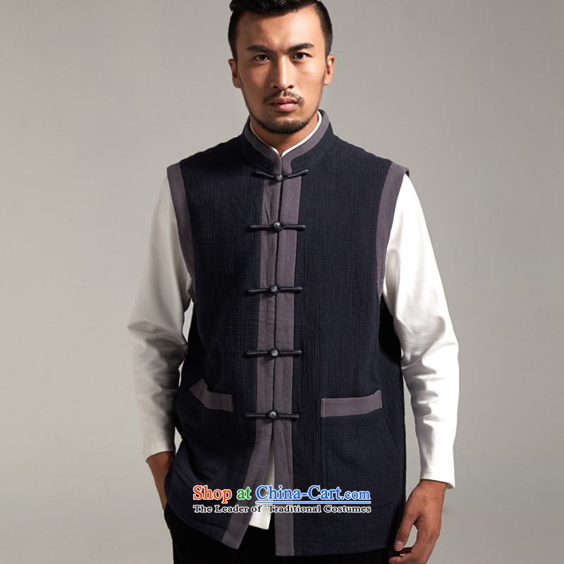 De-See Fudo 100% cotton, a Tang Dynasty Chinese Kampala shoulder China wind men fall 2015 new products Chinese clothing Dark Blue M de fudo shopping on the Internet has been pressed.