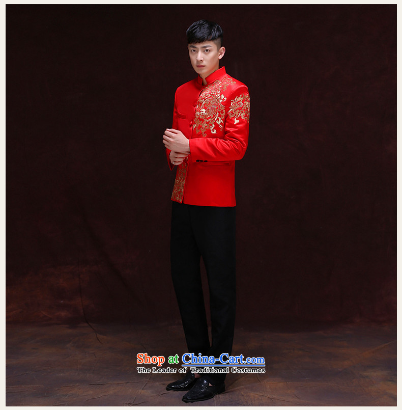 Tsai Hsin-soo wo service of men's Chinese style wedding groom long-sleeved Soo Wo service men Tang Dynasty Chinese tunic red wedding dress costume hi new piece A L picture, prices, brand platters! The elections are supplied in the national character of distribution, so action, buy now enjoy more preferential! As soon as possible.