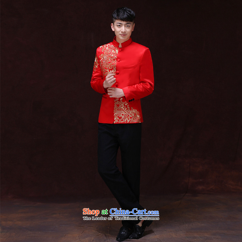 Tsai Hsin-soo wo service of men's Chinese style wedding groom long-sleeved Soo Wo service men Tang Dynasty Chinese tunic red wedding dress costume hi new piece A L, Miss CHOY dream Qi , , , shopping on the Internet
